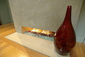 hgtv custom fireplace using glass fire stones