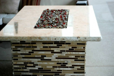 clean burning Propane fireglass fire pit