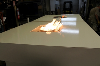 Custom propane metal fire table