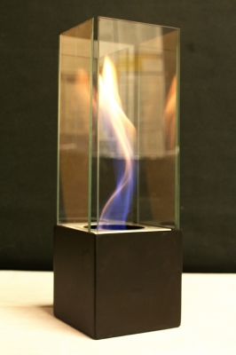 Glass in Fire Feature portable safe burn indoors inside