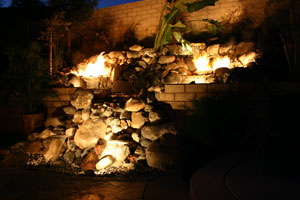 outdoor custom fire and water waterfall fountain 18