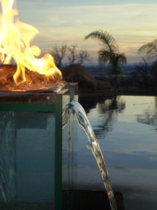 custom outdoor fire and water foutain feature 2