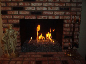 brick fireplace conversion to fireglass