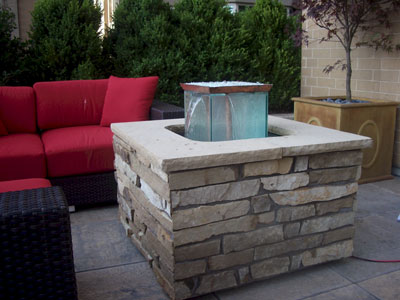 custom outdoor fire and water foutain feature 17