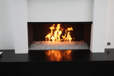 Natural gas, easy to install fireglass fireplaces.