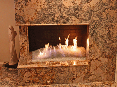 Natural gas, easy to install fireglass fireplaces.