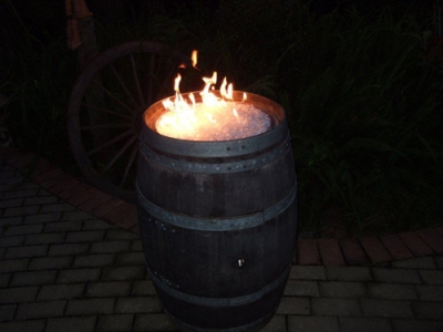 Ivan wine barrel fire pit
